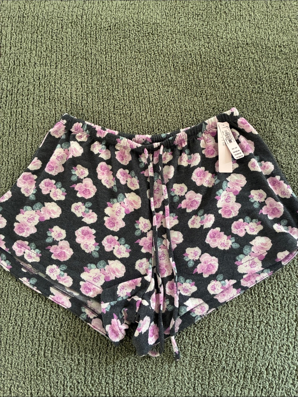 BRAND NEW: VICTORIA’S SECRET Floral Black Lounge Shorts with Pink Roses
